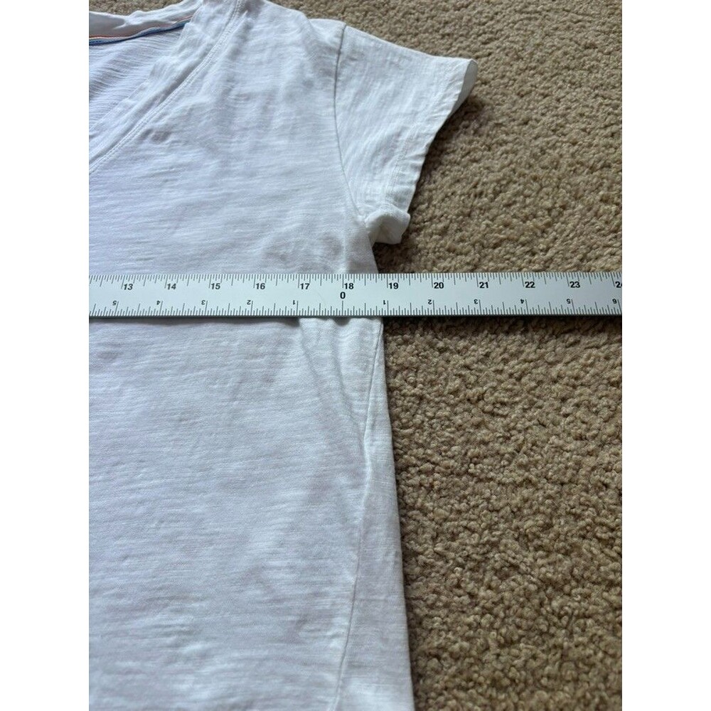 Pilcro x Anthropologie Cotton Slub V-Neck Oversized Crop Tee XS - Picture 7 of 8